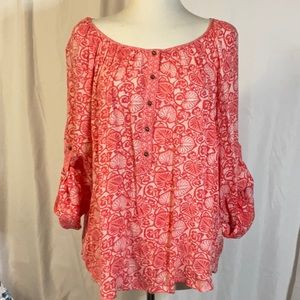 H&M Tab Sleeve Print Top